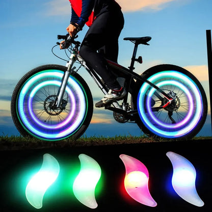 Luz de raio de roda de bicicleta colorida à prova d'água MTB luz de equilíbrio de bicicleta LED luzes de aviso de pneu lâmpada de ciclismo 