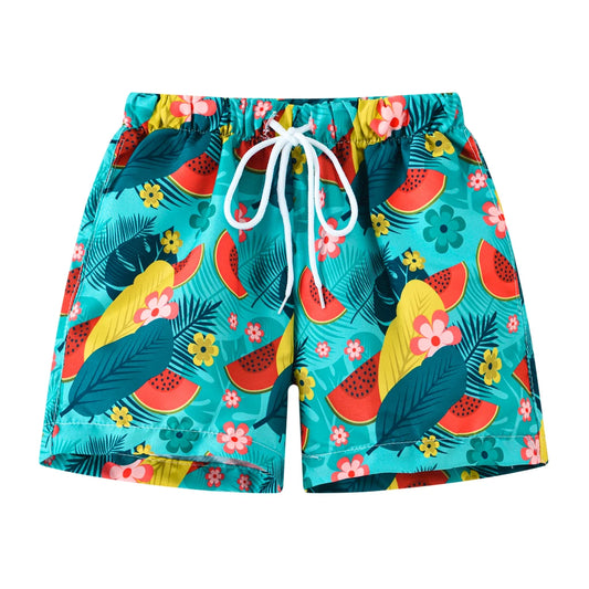 Cool and Comfy Summer Shorts for Boys: Flower Leaf Watermelon Print Leedoar