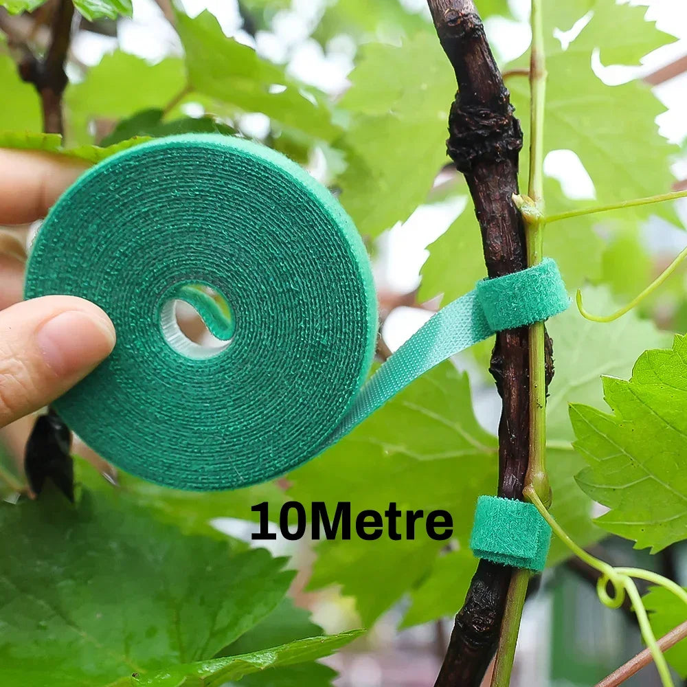 Cord Tie Strap Green Gardening Tape 10m X12mm in 1 Roll Recycle and Reusable Leedoar