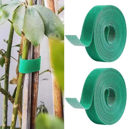 Cord Tie Strap Green Gardening Tape 10m X12mm in 1 Roll Recycle and Reusable Leedoar