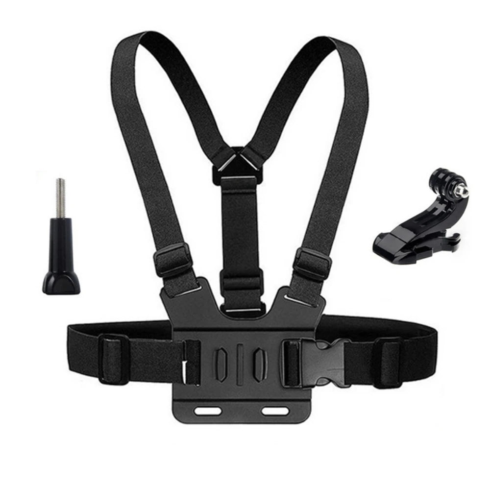 Correas de montaje para Gopro Hero 12, 11, 10, 9, 8, 7, 6, 5, 4 Session 3 MAX, Accesorios Negros, arnés de montaje ajustable en el pecho 