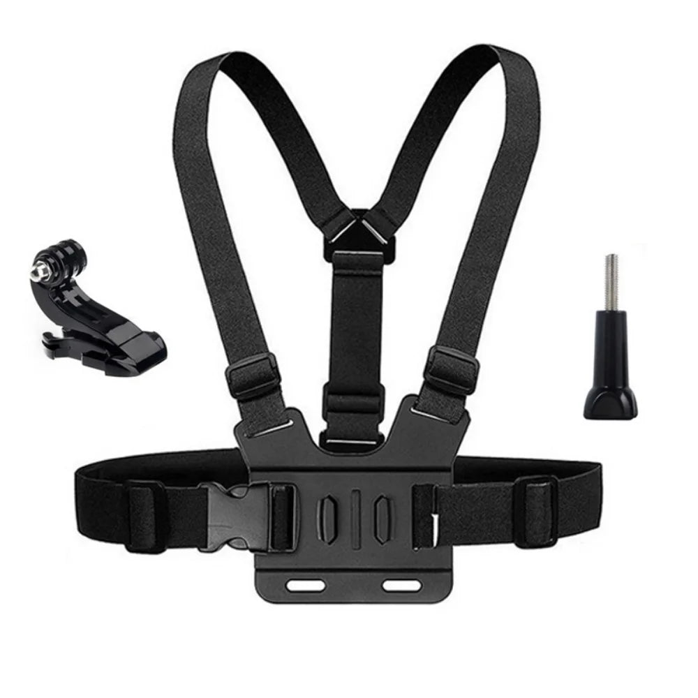 Correas de montaje para Gopro Hero 12, 11, 10, 9, 8, 7, 6, 5, 4 Session 3 MAX, Accesorios Negros, arnés de montaje ajustable en el pecho 