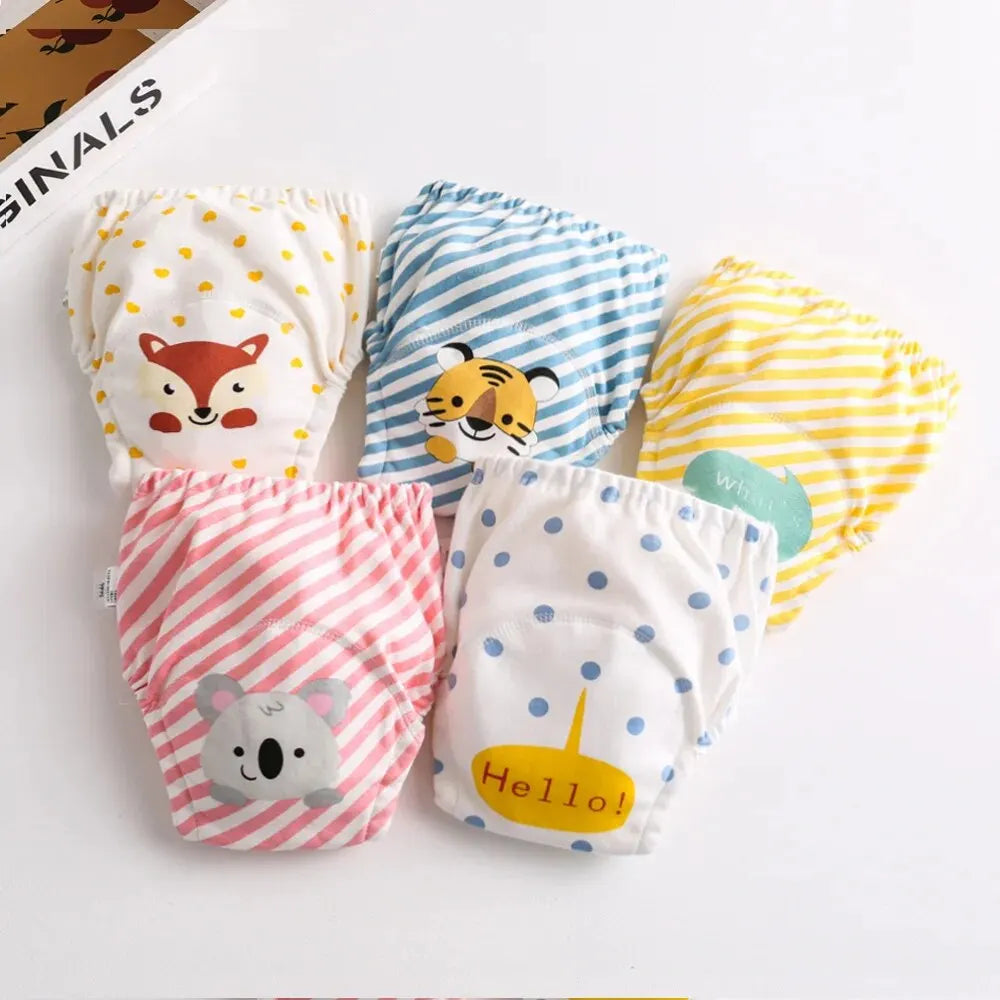 Cotton Baby Training Pants for Kids Diaper Waterproof Underwear Infant Panties Washable Boys Girl Cloth Diapers Reusable Nappies Leedoar