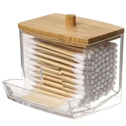 Cotton Swab Box With Lid Cotton Swab Dispenser Dustproof Transparent Visual Design Storage Box Toothpick Storage Box Leedoar