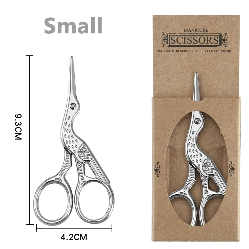 Crane Shaped Scissors Sewing Scissor Stainless Steel Tailor Scissor for Embroidery Needle Work Paper Cutting Tip Craft Scissor Leedoar