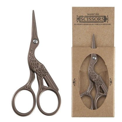 Crane Shaped Scissors Sewing Scissor Stainless Steel Tailor Scissor for Embroidery Needle Work Paper Cutting Tip Craft Scissor Leedoar