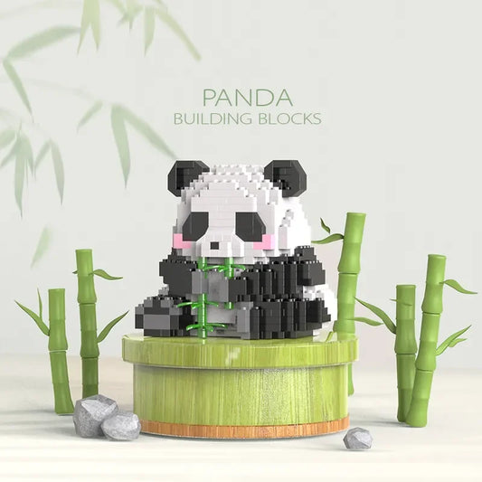 Creative DIY Assemable Animal Cute MINI Chinese Style Animal Panda Building Block Educational Boy Toys For Children Model Bricks Leedoar