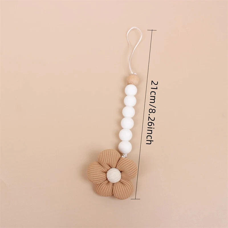 Cute Baby Silicone Flower Pacifier Chain Newborn Baby Accessories Pacifier Clip Pacifier Chain Teether Loss Prevention Chain Leedoar