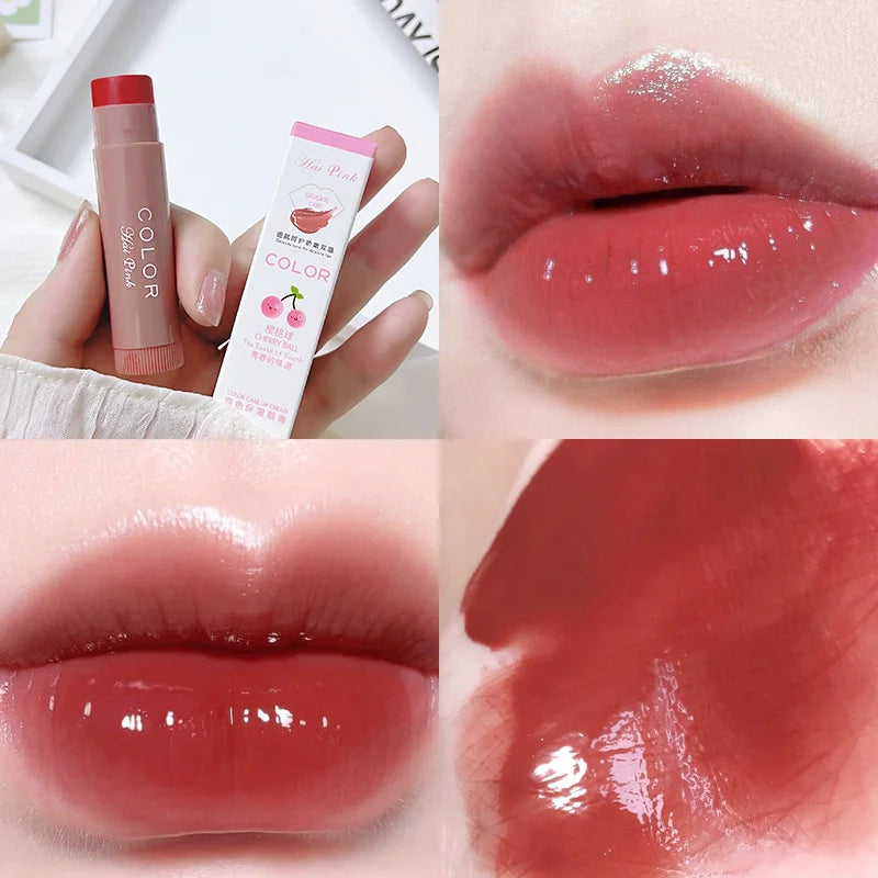 Cute Colored Lip Balm Long Lasting Waterproof Change Color Moisturizing Tinted Lipstick For Women All-match Lip Cosmetic Make Up Leedoar