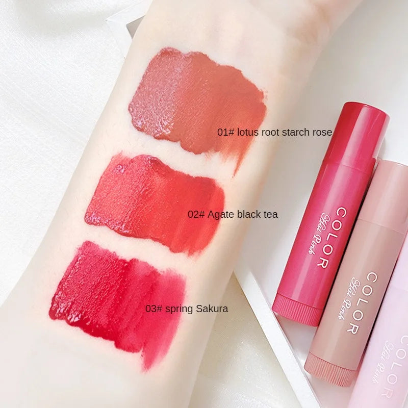 Cute Colored Lip Balm Long Lasting Waterproof Change Color Moisturizing Tinted Lipstick For Women All-match Lip Cosmetic Make Up Leedoar