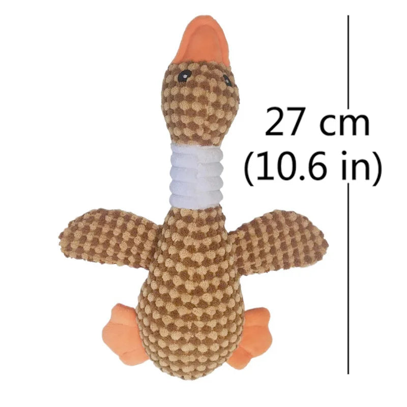 Cute Dog Plush Toys  Pet Duck Squeak Toy for Puppy  Sound Wild Goose Chew Toy for Small Middle Large Dogs Teeth Cleaning Leedoar