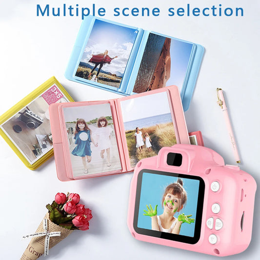 Cute Kids Camera 2 inch Color Display Kids Educational Toys Kids Baby Birthday Gift Digital Camera 1080P Camcorder With Gift Leedoar