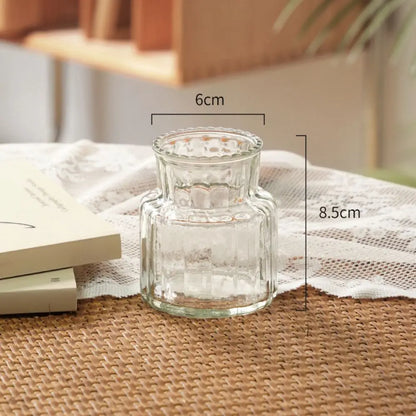 Cute Transparent Glass Hydroponic Pomegranate Small House Vase Single Mini Desktop Scandinavian Style Dried Flowers Leedoar