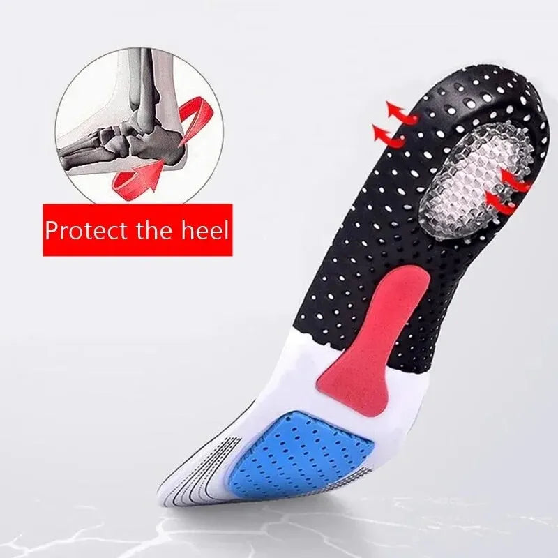 Palmilhas de silicone cortáveis ​​para sapatos masculinos e femininos, suporte ortopédico para arco, almofada para calçados esportivos, almofada macia para corrida, palmilha de espuma viscoelástica 