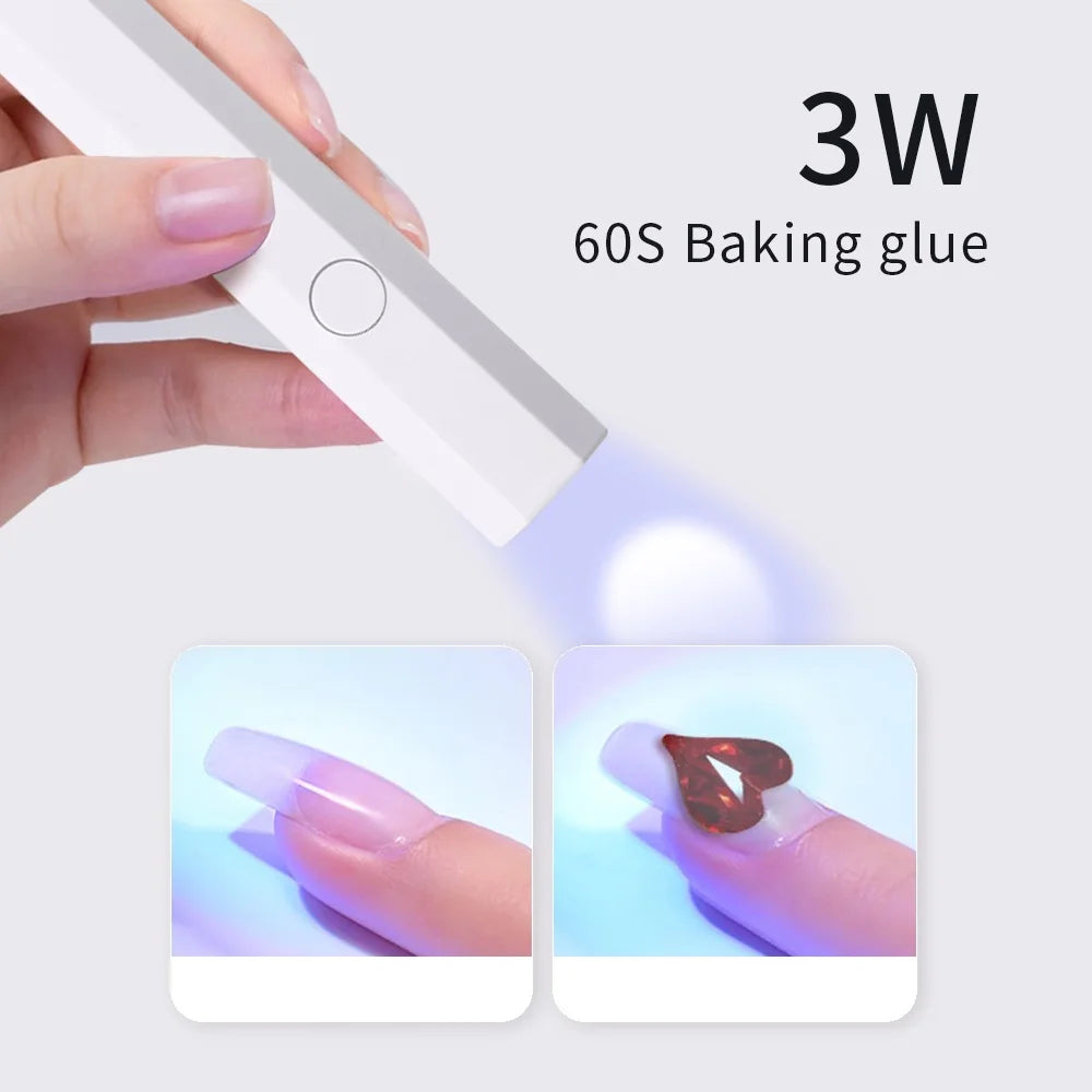 D5 Portable Gel Lamp Salon Quick Dry USB Nail Drying Dryer Machine Home Phototherapy Tools UV LED Nail Lamp Mini Flashlight Pen Leedoar