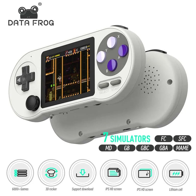 DATA FROG SF2000 Console de jogos portátil portátil de 3 polegadas Consoles de jogos retrô integrados 6000 jogos Mini videogames clássicos para crianças 