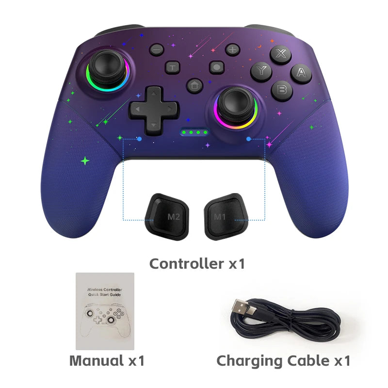 DATA FROG  Wireless Controller For Nintendo Switch OLED/LITE/PC Console Pro Gamepad 1000Mah Battery Programmable Turbo Function Leedoar