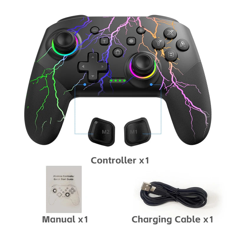 DATA FROG  Wireless Controller For Nintendo Switch OLED/LITE/PC Console Pro Gamepad 1000Mah Battery Programmable Turbo Function Leedoar