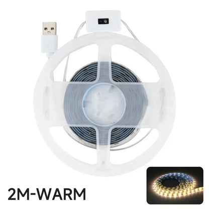 Tira de luz LED con luz de fondo y movimiento USB de 5 V CC, con movimiento manual, sensor de encendido y apagado, para TV, cocina, debajo de los gabinetes 