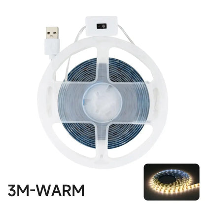 Tira de luz LED con luz de fondo y movimiento USB de 5 V CC, con movimiento manual, sensor de encendido y apagado, para TV, cocina, debajo de los gabinetes 