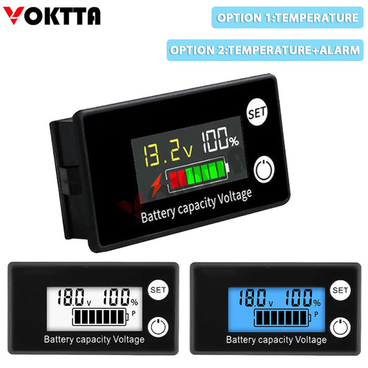 DC8-100V Battery Capacity Indicator LCD Digital Electricity Meter Lead-acid Lithium LiFe PO4 Voltage Tester for Car Motorcycle Leedoar