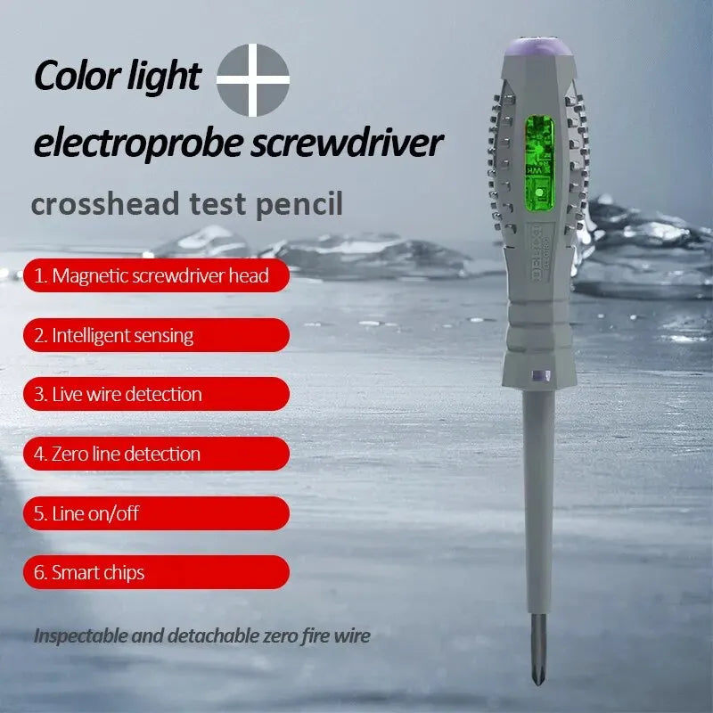 DELIXI ELECTRIC Test Pencil Voltage Non-contact Induction TestDetector Electrician Flat Screwdriver VoltmeterDetectingtheCircuit Leedoar