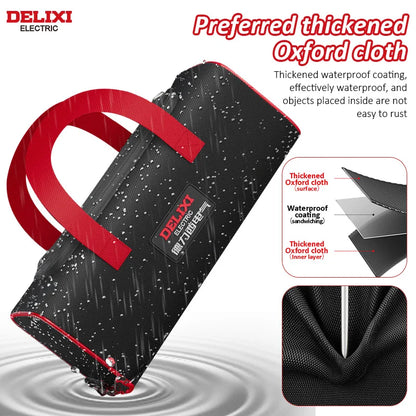 DELIXI ELECTRIC Tool Bag Oxford Cloth Portable Storage Bag, Professional Electrician and Carpenter Repair, Home Storage, HandBag Leedoar