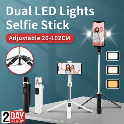 DIXSG Selfie Stick Tripod 100CM Extendable Bluetooth Wireless Selfie Stick Tripod Foldable Phone Holder Stand for Samsung IPhone