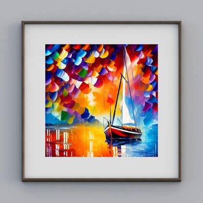 DIY 5D Diamond Painting Kit - Versatile Wall Art Decor for All Seasons - Animals, Sailboats, Flowers - Ideal for Home Office, Ki Leedoar