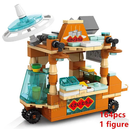 DIY Architecture Ice Cream Car Store Street View Food Building Blocks Kit Girls Bricks Classic Movie Model Kid Toys For Children Leedoar