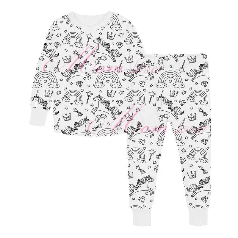 DIY Pajamas Kids Sketch Colorful Pajama Set Kids Art Color Your Own Pajama Handicraft Toys DIY Kid Crafts For Kids Boys Girls Leedoar