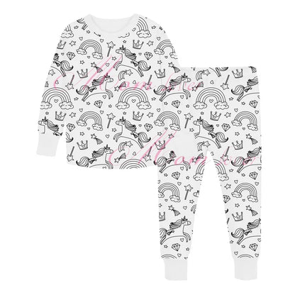 DIY Pajamas Kids Sketch Colorful Pajama Set Kids Art Color Your Own Pajama Handicraft Toys DIY Kid Crafts For Kids Boys Girls Leedoar