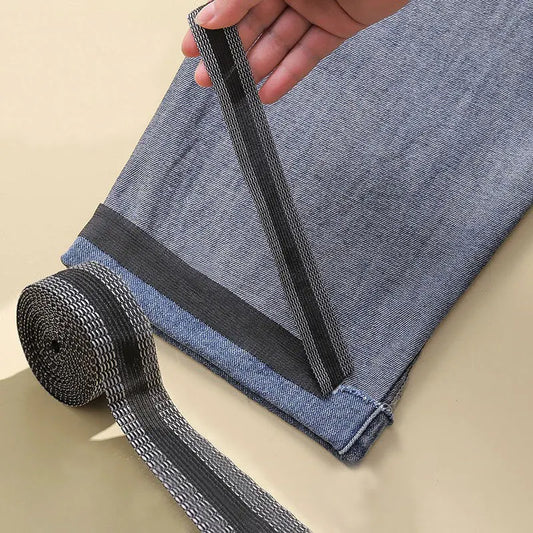 DIY Costura Tecido Autoadesivo Calças Colar Ferro na Borda Calças Encurtar Reparar Calças para Roupas Jeans e Calças Jeans Vestuário 