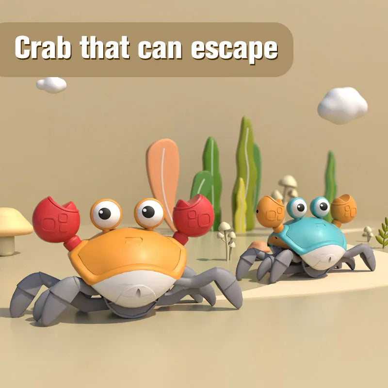 Dancing Crab Escape Crabs Baby Crawling Crab Musical Dancing Moving Toy Run Away Toy for Babies Crawling Interactive Toys Leedoar