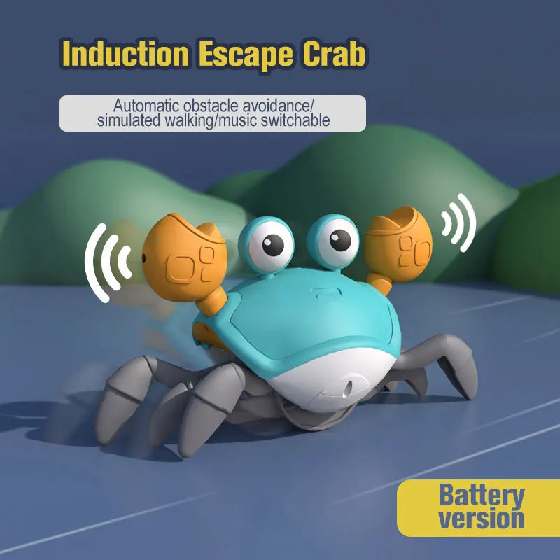 Dancing Crab Escape Crabs Baby Crawling Crab Musical Dancing Moving Toy Run Away Toy for Babies Crawling Interactive Toys Leedoar