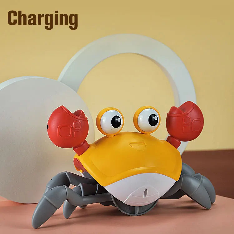 Dancing Crab Escape Crabs Baby Crawling Crab Musical Dancing Moving Toy Run Away Toy for Babies Crawling Interactive Toys Leedoar