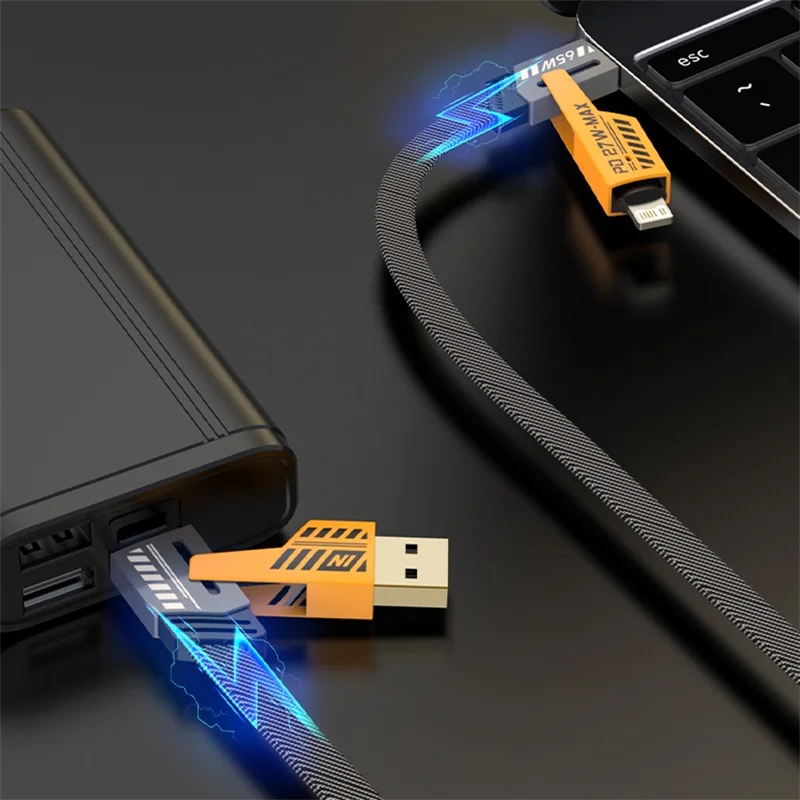 Data Cable Four in One Super Fast Charging PD27W Charging Dual Type-c65W Fast Charging Cable Multifunctional Leedoar
