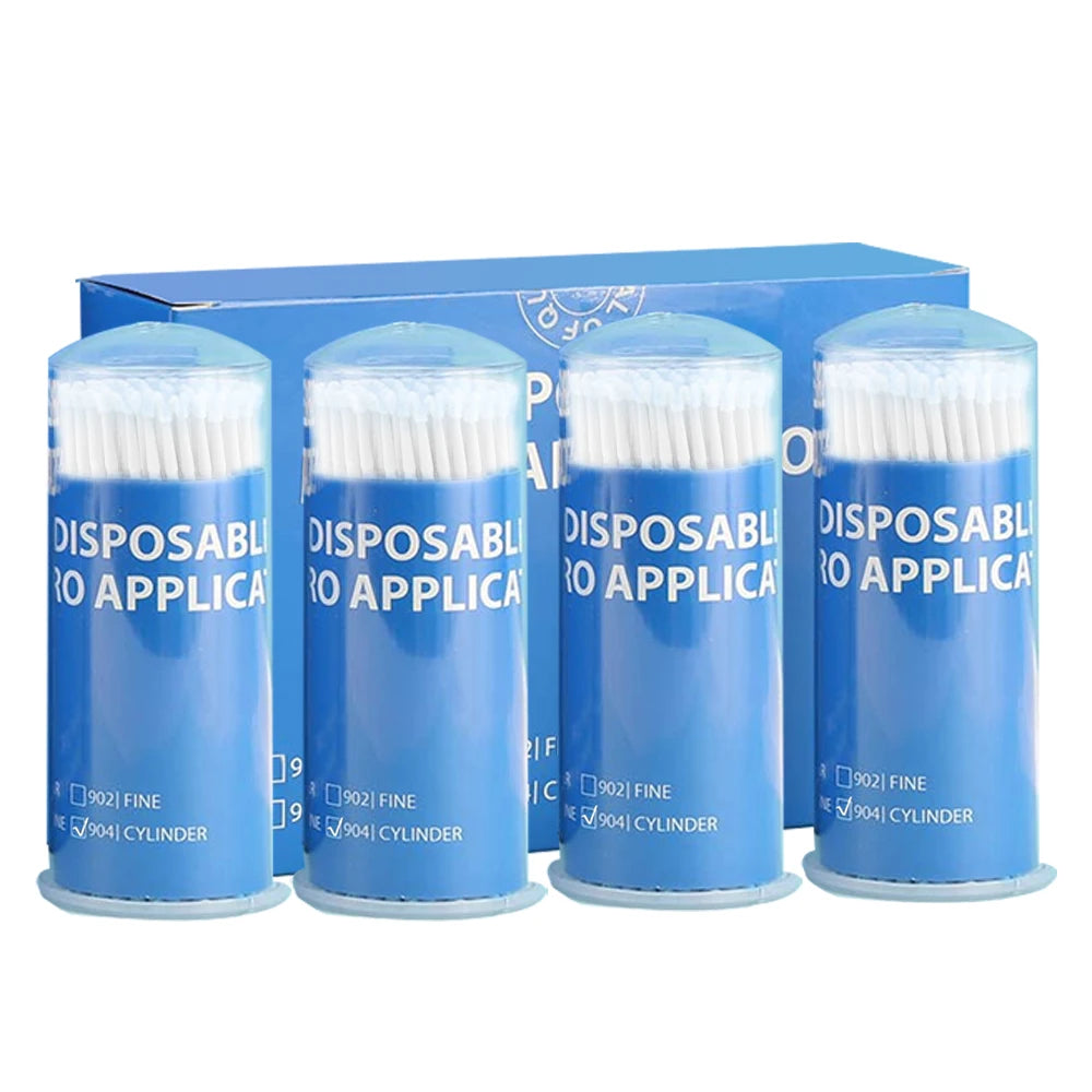 Denspay 100 piezas/botella de microcepillos dentales desechables, aplicadores, cepillos de dientes, materiales para dentistas orales, herramientas de microcepillos dentales 