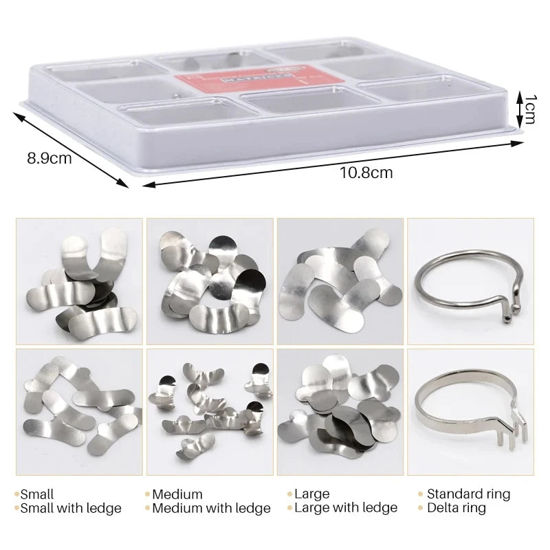 Denspay 100pcs/Box Dental Sectional Matrix System Dental Sectional Matrix Band Resin Clamping/Seperating Ring Dentist Tools