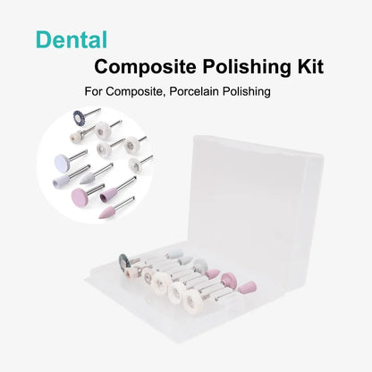 Denspay Dental 12 piezas/caja Kit de pulido compuesto RA 2,35 mm para pieza de mano de baja velocidad, porcelana, dientes naturales, pulido de uñas 