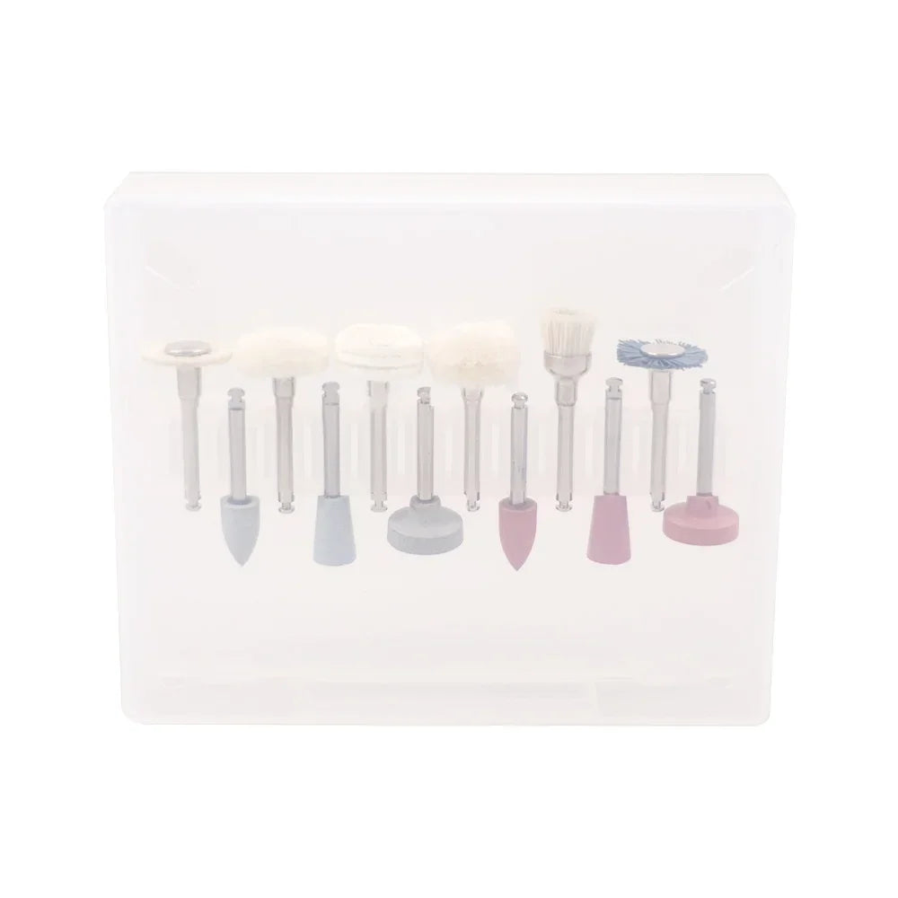 Denspay Dental 12 piezas/caja Kit de pulido compuesto RA 2,35 mm para pieza de mano de baja velocidad, porcelana, dientes naturales, pulido de uñas 