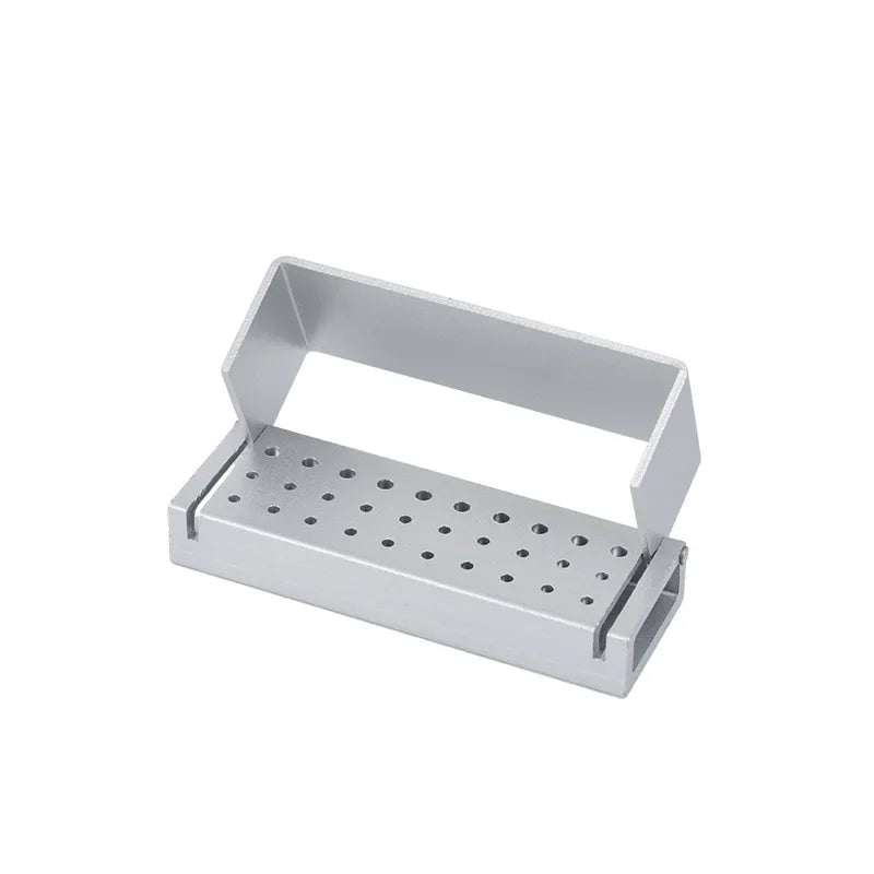 Dental Burs Drill Disinfection Block FG Bur Sterilization Holder Autoclavable Aluminium 30 Holes Dentistry Materials Leedoar