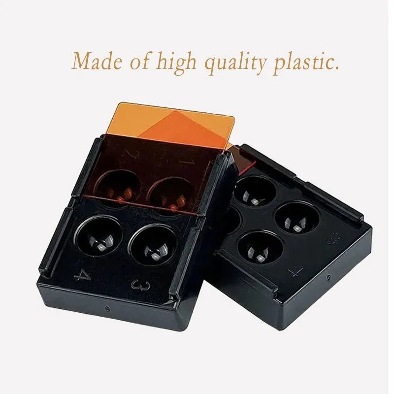 Dental Resin Shade Light Box Dental Shading Light Box Composite Resin Mixing Well Light-proof Storage Hading Case 4 Slots Leedoar