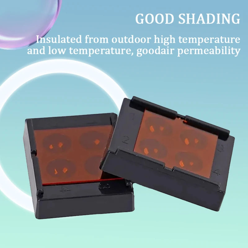 Dental Resin Shade Light Box Dental Shading Light Box Composite Resin Mixing Well Light-proof Storage Hading Case 4 Slots Leedoar