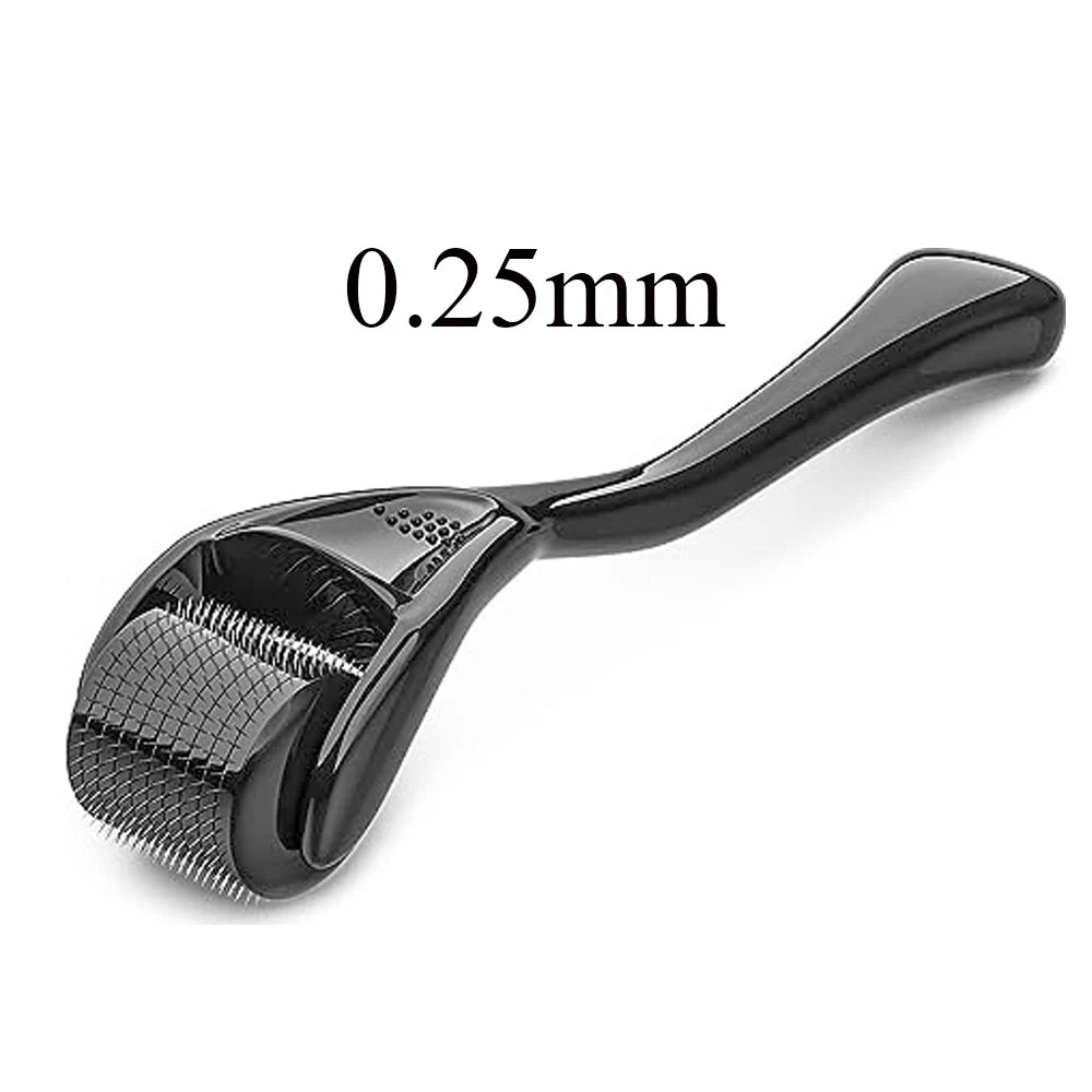 Derma Stamp Microneedling Face Roller Massager Adjustable Titanium Needle Length Skincare Beard Growth Scalp Hair Roller Leedoar