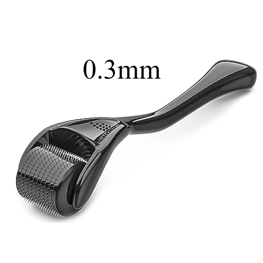 Derma Stamp Microneedling Face Roller Massager Adjustable Titanium Needle Length Skincare Beard Growth Scalp Hair Roller Leedoar