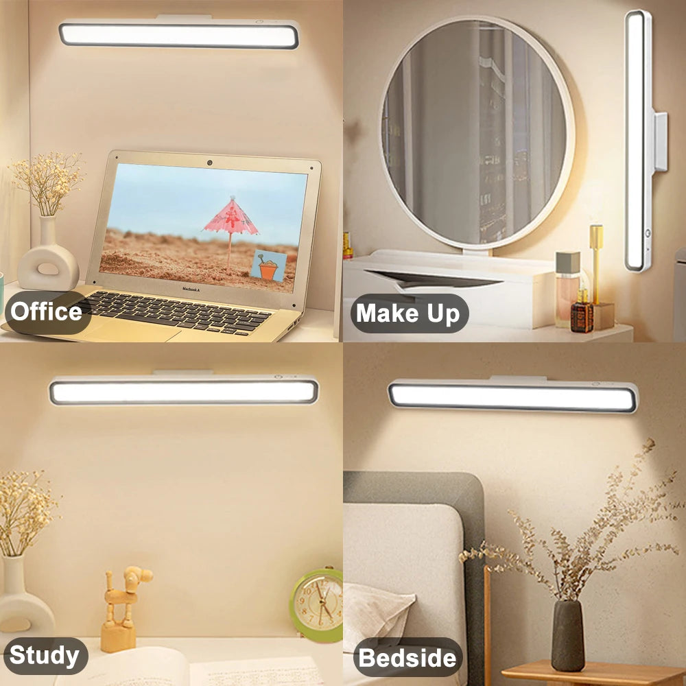 Desk Lamp LED USB Rechargeable Light Stepless Dimming Table Lamp Hanging Magnetic Bedroom Night Lamp Reading Table Lamps Leedoar
