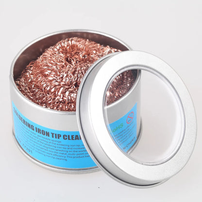 Desoldering Cleaning Ball Soldering Iron Mesh Filter Cleaning Nozzle Tip Copper Wire Cleaner Ball Metal Dross Box Clean Ball Leedoar