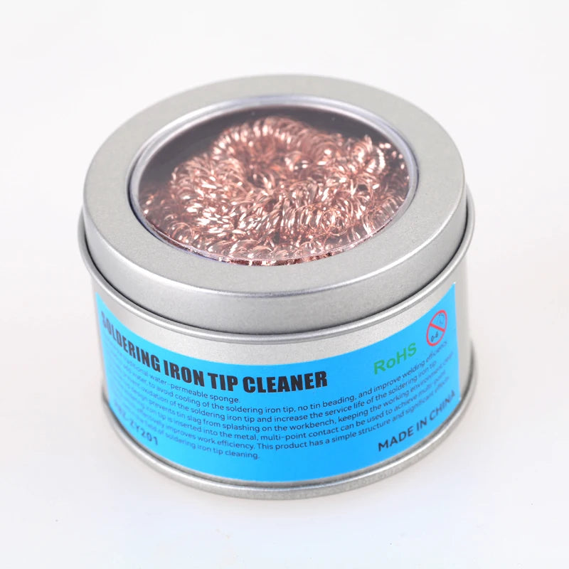 Desoldering Cleaning Ball Soldering Iron Mesh Filter Cleaning Nozzle Tip Copper Wire Cleaner Ball Metal Dross Box Clean Ball Leedoar