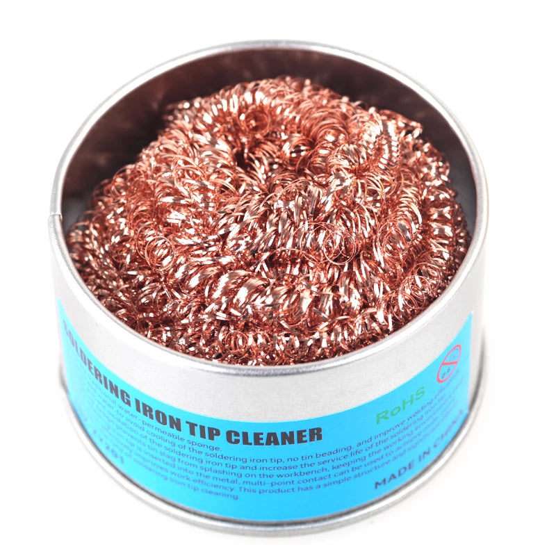 Desoldering Cleaning Ball Soldering Iron Mesh Filter Cleaning Nozzle Tip Copper Wire Cleaner Ball Metal Dross Box Clean Ball Leedoar